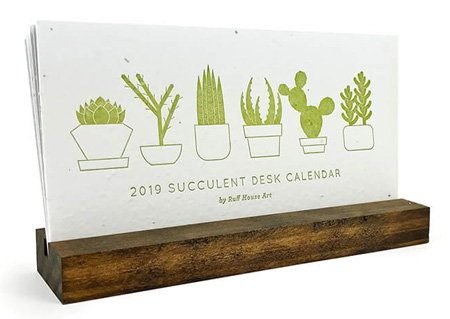 2019 Desktop Calendars (Succulent Wildflower Seeded Plantable Letterpress) 2019 Desktop Calendars (Succulent Wildflower Seeded Plantable Letterpress)