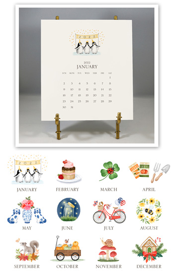 Stacy Claire Boyd - Hand-Sparkled 2022 Desk Calendar & Easel: More Than Paper