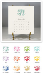 Stacy Claire Boyd - Monogrammed Desk Calendar & Easel 2023