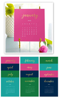 Stacy Claire Boyd - Bright Colors Foil Pressed Desk Calendar & Easel 2022