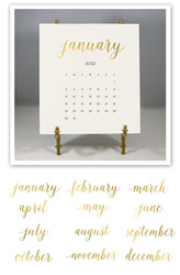 Stacy Claire Boyd - Solid Cream Foil Pressed Desk Calendar & Easel 2022