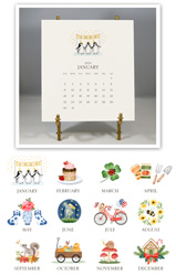 Stacy Claire Boyd - Hand-Sparkled 2022 Desk Calendar & Easel