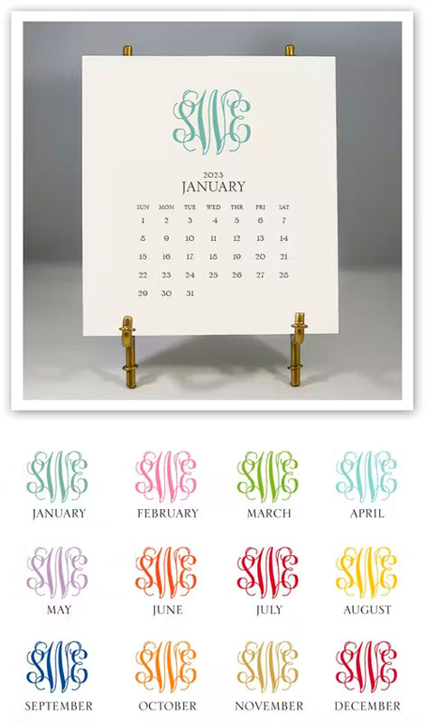 Stacy Claire Boyd - Monogrammed Desk Calendar & Easel 2023 Stacy Claire Boyd - Monogrammed Desk Calendar & Easel 2023