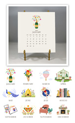 Stacy Claire Boyd - Hand-Sparkled 2023 Desk Calendar & Easel