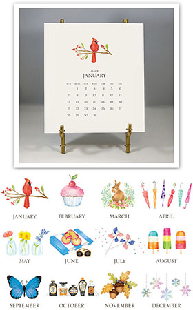 Stacy Claire Boyd - Hand-Sparkled 2024 Desk Calendar & Easel Stacy Claire Boyd - Hand-Sparkled 2024 Desk Calendar & Easel