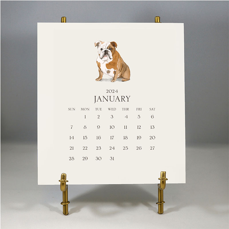 Stacy Claire Boyd Customized Pet Calendar 2024 Desk Calendar & Easel
