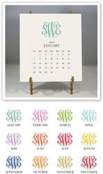 Stacy Claire Boyd - Monogrammed Desk Calendar & Easel 2024