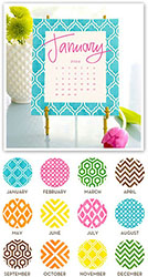 Stacy Claire Boyd - Painted Pattern Desk Calendar & Easel 2024