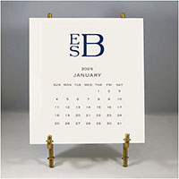 Stacy Claire Boyd - Stacked Monogram Desk Calendar & Easel 2026