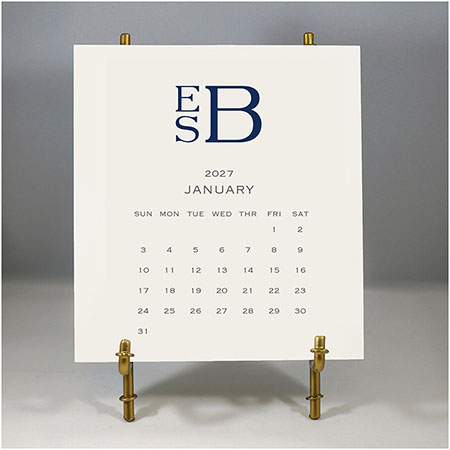 Stacked Monogram Desk Calendar & Easel 2027 by Stacy Claire Boyd
