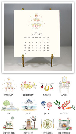 Hand-Sparkled 2027 Desk Calendar & Easel by Stacy Claire Boyd