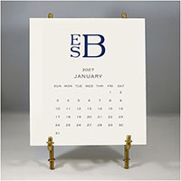 Stacked Monogram Desk Calendar & Easel 2027 by Stacy Claire Boyd