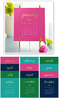 Bright Colors Foil Pressed Desk Calendar & Easel 2027 by Stacy Claire Boyd