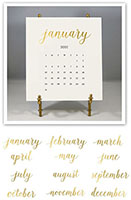 Solid Cream Foil Pressed Desk Calendar & Easel 2027 by Stacy Claire Boyd