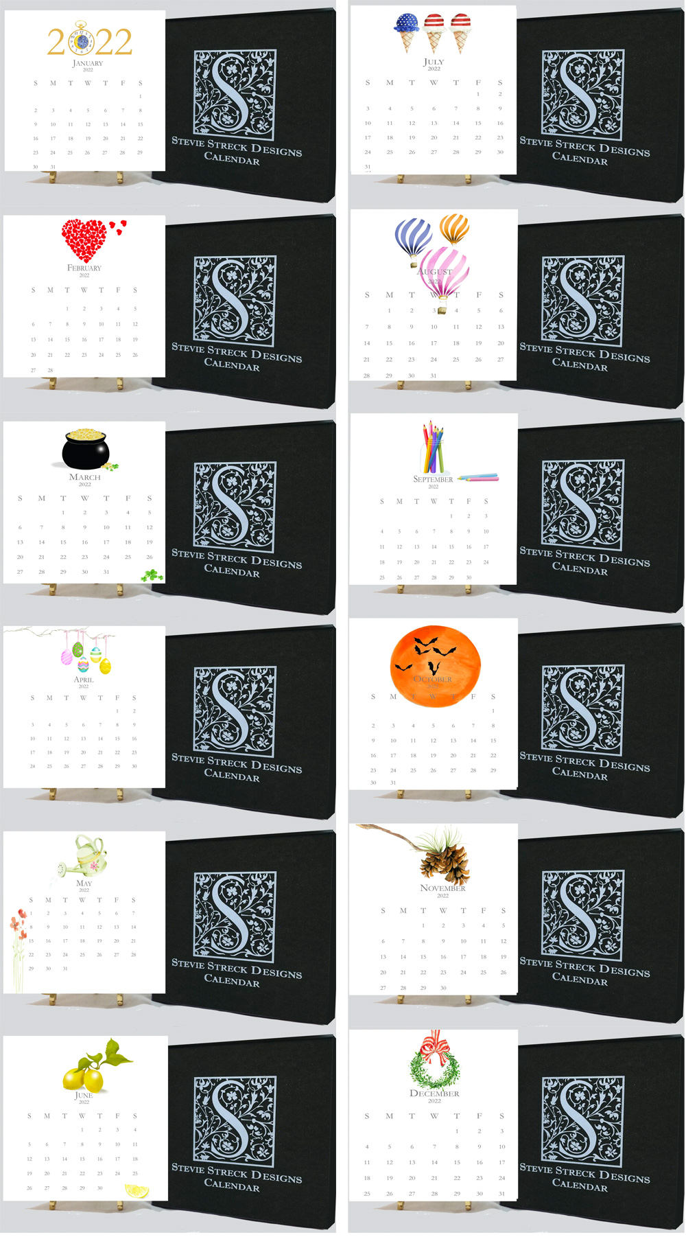 Stevie Streck Designs Desk Calendar (2021) More Than Paper