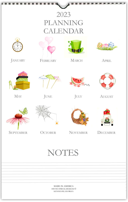 Stevie Streck Designs Hanging Wall Calendar (2023) More Than Paper