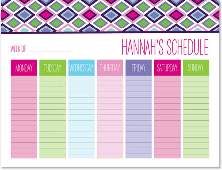 Weekly Calendar Pads by iDesign - Diamonds