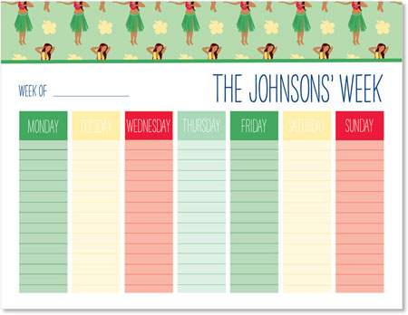 Weekly Calendar Pads by iDesign - Hula