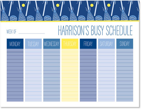 Weekly Calendar Pads by iDesign - Lacrosse Blue