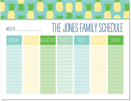 Weekly Calendar Pads by iDesign - Pineapples Weekly Calendar Pads by iDesign - Pineapples