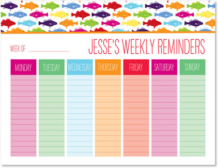 Weekly Calendar Pads by iDesign - Rainbow Fish