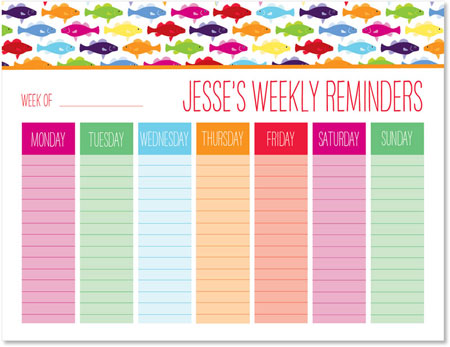Weekly Calendar Pads by iDesign - Rainbow Fish Weekly Calendar Pads by iDesign - Rainbow Fish
