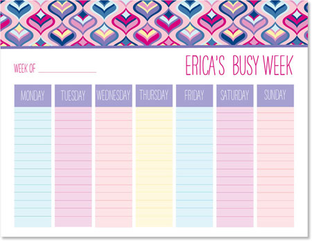 Weekly Calendar Pads by iDesign - Retro Weekly Calendar Pads by iDesign - Retro