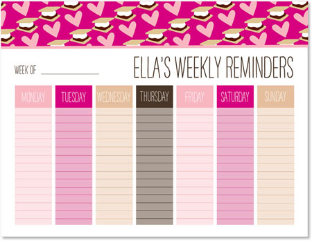 Weekly Calendar Pads by iDesign - S'mores Weekly Calendar Pads by iDesign - S'mores