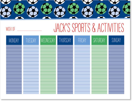Weekly Calendar Pads by iDesign - Soccer Blue Weekly Calendar Pads by iDesign - Soccer Blue