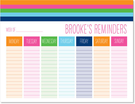 Weekly Calendar Pads by iDesign - Sorbet Stripes