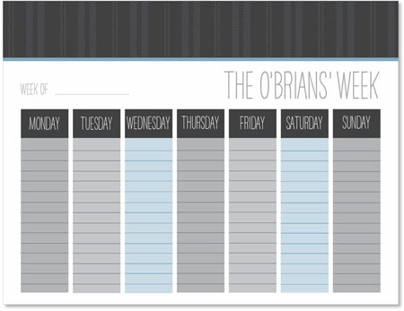 Weekly Calendar Pads by iDesign - Wool Weekly Calendar Pads by iDesign - Wool