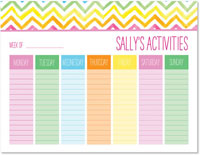 Weekly Calendar Pads by iDesign - Chevron Watercolor