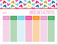 Weekly Calendar Pads by iDesign - Rainbow Hearts