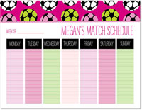 Weekly Calendar Pads by iDesign - Soccer Pink