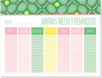 Weekly Calendar Pads by iDesign - Tennis