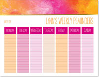Weekly Calendar Pads by iDesign - Watercolor Pink