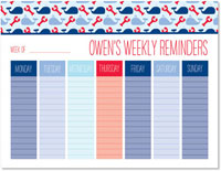 Weekly Calendar Pads by iDesign - Whales & Lobsters Nautical
