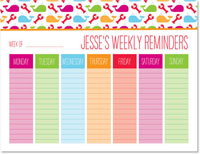 Weekly Calendar Pads by iDesign - Whales & Lobsters Rainbow