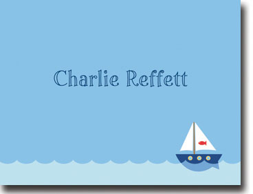 Boatman Geller Calling Cards - Sailboat Calling Card
