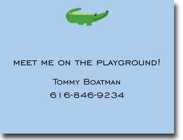 Calling Cards by Boatman Geller - Alligator Blue Calling Card Calling Cards by Boatman Geller - Alligator Blue Calling Card