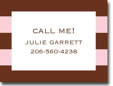 Calling Cards by Boatman Geller - Rugby Pink & Brown Calling Card