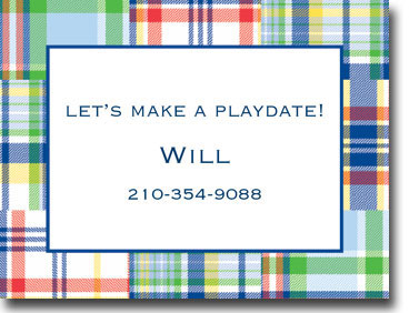 Boatman Geller Calling Cards - Madras Patch Blue Calling Card Boatman Geller Calling Cards - Madras Patch Blue Calling Card