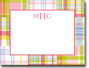 Boatman Geller Calling Cards - Madras Patch Pink Calling Card
