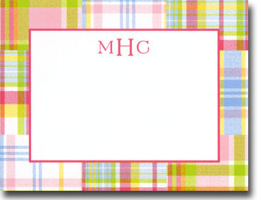 Calling Cards by Boatman Geller - Madras Patch Pink Calling Card Calling Cards by Boatman Geller - Madras Patch Pink Calling Card