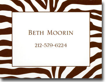 Calling Cards by Boatman Geller - Zebra Brown Calling Card Calling Cards by Boatman Geller - Zebra Brown Calling Card