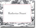 Calling Cards by Boatman Geller - Toile Black with Pink Check Calling Card