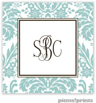 PicMe Prints - Calling Cards - Damask Robin's Egg (Flat) PicMe Prints - Calling Cards - Damask Robin's Egg (Flat)