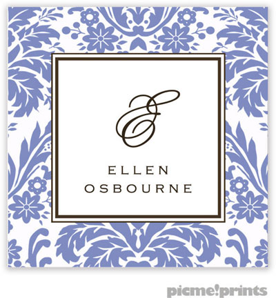 PicMe Prints - Calling Cards - Damask Periwinkle (Flat) PicMe Prints - Calling Cards - Damask Periwinkle (Flat)