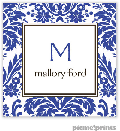 PicMe Prints - Calling Cards - Create-Your-Own Damask (Folded) PicMe Prints - Calling Cards - Create-Your-Own Damask (Folded)