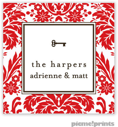 PicMe Prints - Calling Cards - Damask Poppy (Flat)